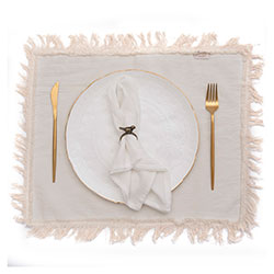 SET X4 INDIV RABAT BORDE DESFLECADO NATURAL 35X55CM