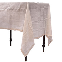 MANTEL RECT. GASA Y FLECOS NATURAL 1.4X2M