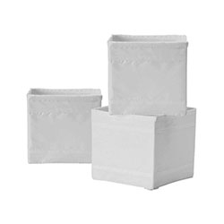 SET 3 ORGANIZADORES TELA BLANCO 14x14x13CM