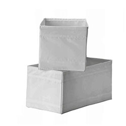 SET 2 ORGANIZADORES TELA BLANCO 28x14x13CM