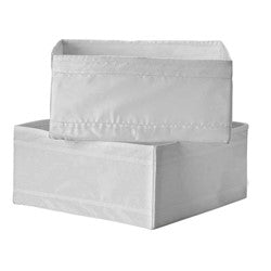 SET 2 ORGANIZADORES TELA BLANCO 28x28x13CM