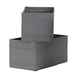 SET 2 ORGANIZADORES TELA GRIS 28x14x13CM