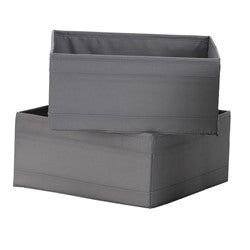 SET 2 ORGANIZADORES TELA GRIS 28x28x13CM