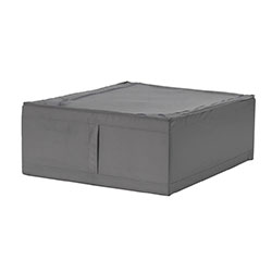 ORGANIZADOR CON TAPA Y CIERRE TELA GRIS 55x44x19CM