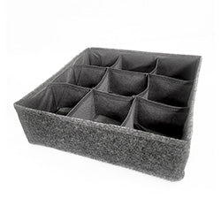 ORGANIZADOR CON DIVISIONES FIELTRO GRIS 33x33x10CM