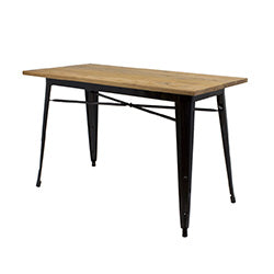 MESA MADERA/METAL 120x80x75CM NEGRA