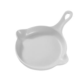 PLATO CON MANGO CERAMICA BLANCO MATE. 20x16x3CM
