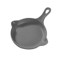 PLATO CON MANGO CERAMICA 20x16x3CM GRIS MATE
