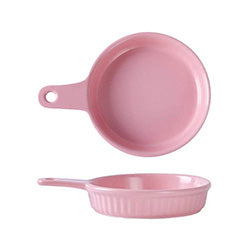 PLATO FACETADO C/MGO CERAMICA 22x17x5CM ROSA MATE