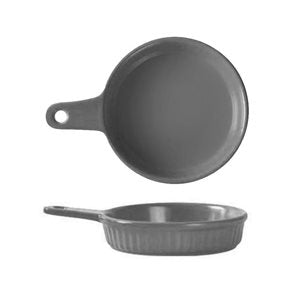 PLATO FACETADO C/MGO CERAM 22x17x5CM GRIS MATE
