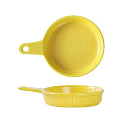 PLATO FACETADO C/MGO CERAM  AMARILLO MATE. 22x17x5CM