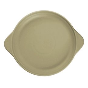 PLATO CON ASAS CERAMICA 23x19x3CM BEIGE MATE