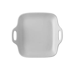 PLATO CUAD. C/ASAS CERAMICA  BLANCO MATE. 20x19x5CM
