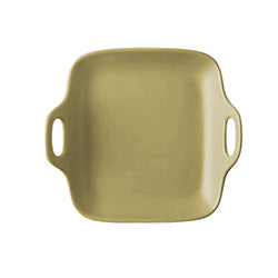 PLATO CUAD. C/ASAS CERAMICA 20x19x5CM BEIGE MATE