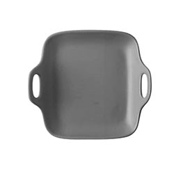 PLATO CUAD C/ASAS CERAMICA 20x19x5CM GRIS MATE
