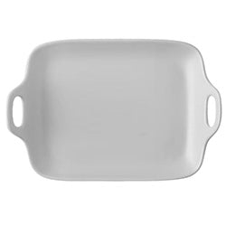 FUENTE RECT. C/ASAS CERAMICA  BLANCO MATE. 29x17x5CM