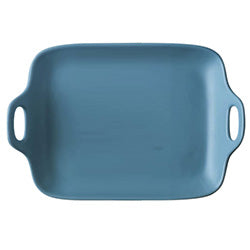 FUENTE RECT. C/ASAS CERAMICA AZUL MATE. 29x17x5CM