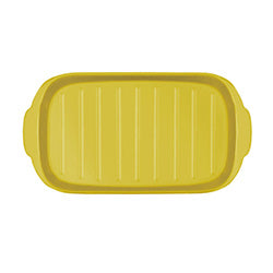 FUENTE CERAMICA AMARILLO MATE. 30x16x2CM