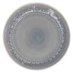 PLATO DE MESA 27CM VIDRIADO C/DISEÑO GRIS