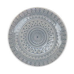 PLATO DE POSTRE 21CM VIDRIADO C/DISEÑO GRIS