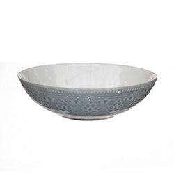 PLATO HONDO 18x5CM VIDRIADO C/DISEÑO GRIS