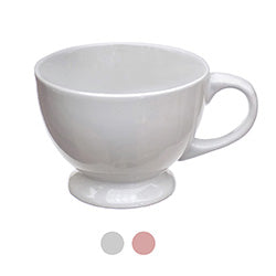 MUG CON BASE 510ML  BLANCO/ROSA. 12x9CM