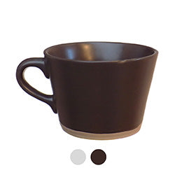 MUG 350ML BASE RUSTICA BLANCO/MARRON. 11x7CM