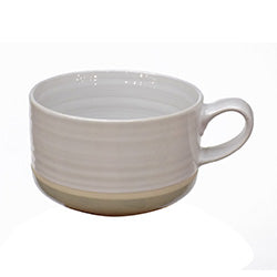MUG 630ML TEXTURA BLANCO BASE COLOR.  13x8CM