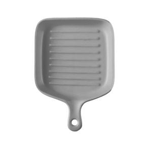 PLATO RECT. C/M CERAMICA 22.5x16x4CM GRIS MATE
