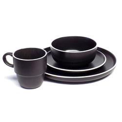 JUEGO VAJILLA 16PCS 385ML DAY NEGRO D27CM/20CM/14CM