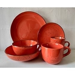 PLATO HONDO TOULOUSE RUSTICO ROJO 19CM