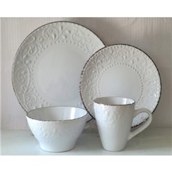 BOWL 15CM TEXTURA FLORES BLANCO