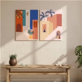 CUADRO CANVAS 30x40cm ESCALERA COLORES 1