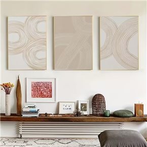 CUADRO CANVAS 30x40cm MARCO FIGURAS BEIGE 1