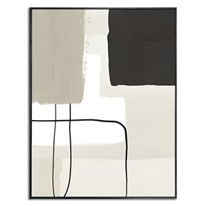 CUADRO CANVAS 30x40 MARCO ABSTRACTO BEIGE NEGRO 1