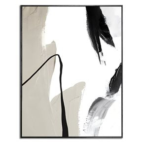 CUADRO CANVAS 30x40 MARCO ABSTRACTO BEIGE NEGRO 2