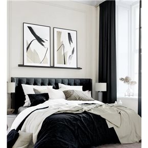 CUADRO CANVAS 30x40 MARCO ABSTRACTO BEIGE NEGRO 2