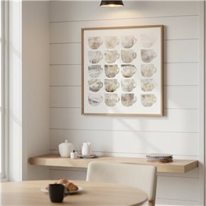 CUADRO CANVAS 40x40cm MARCO CAFÉ PASTELES