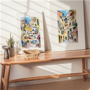 CUADRO CANVAS 40x60cm CASAS DE COLORES 1