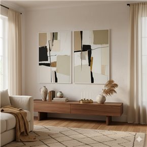 CUADRO CANVAS 60x90cm MARCO FIGURAS ABSTRACTAS 2