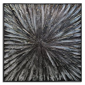 CUADRO CANVAS 60x60cm MARCO PINTURA FLOR GRANDE