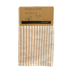 REPASADOR ALGODÓN 40x60CM RAYAS BEIGE
