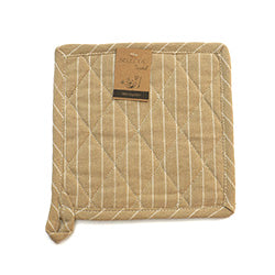 AGARRADERA ALGODÓN 20x20CM CUADRICULA BEIGE/BLANCO