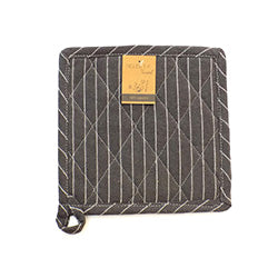 AGARRADERA ALGODÓN 20x20CM CUADRICULA GRIS OSC/NGR