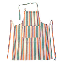 DELANTAL ALGODÓN 60x85CM LINEAS NARANJA/VERDE