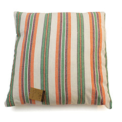 ALMOHADON ALGODÓN 40x40CM LINEAS NARANJA/VERDE