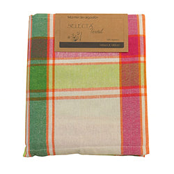 MANTEL ALGODÓN 140x180CM ESCOCES FUCSIA/VERDE
