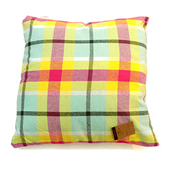ALMOHADON ALGODÓN 40x40CM ESCOCES VERDE AGUA