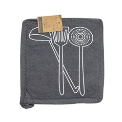 AGARRADERA ALGODÓN 20x20CM UTENSILIOS GRIS