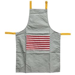 DELANTAL ALGODÓN 60x85CM GRIS/ROJO/MOSTAZA